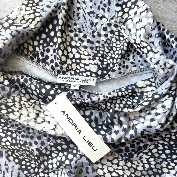 NWT Vintage Andria Lieu Leopard Print Cowl Neck Top Made in USA - Picture 6 of 12